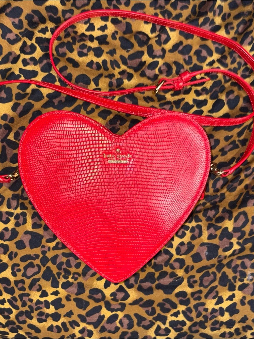 kate spade “secret admirer” Red Heart-Shaped Crossbody Bag